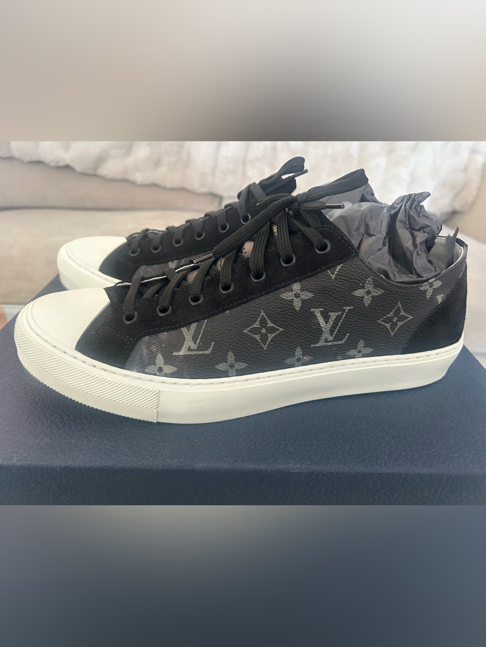 Louis Vuitton Men's Luxembourg Sneakers Black Monogram